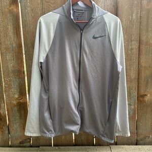 NIKE Men's Dri Fit Two Tone Gray Full Zip Jacket Windbreaker Size Medium